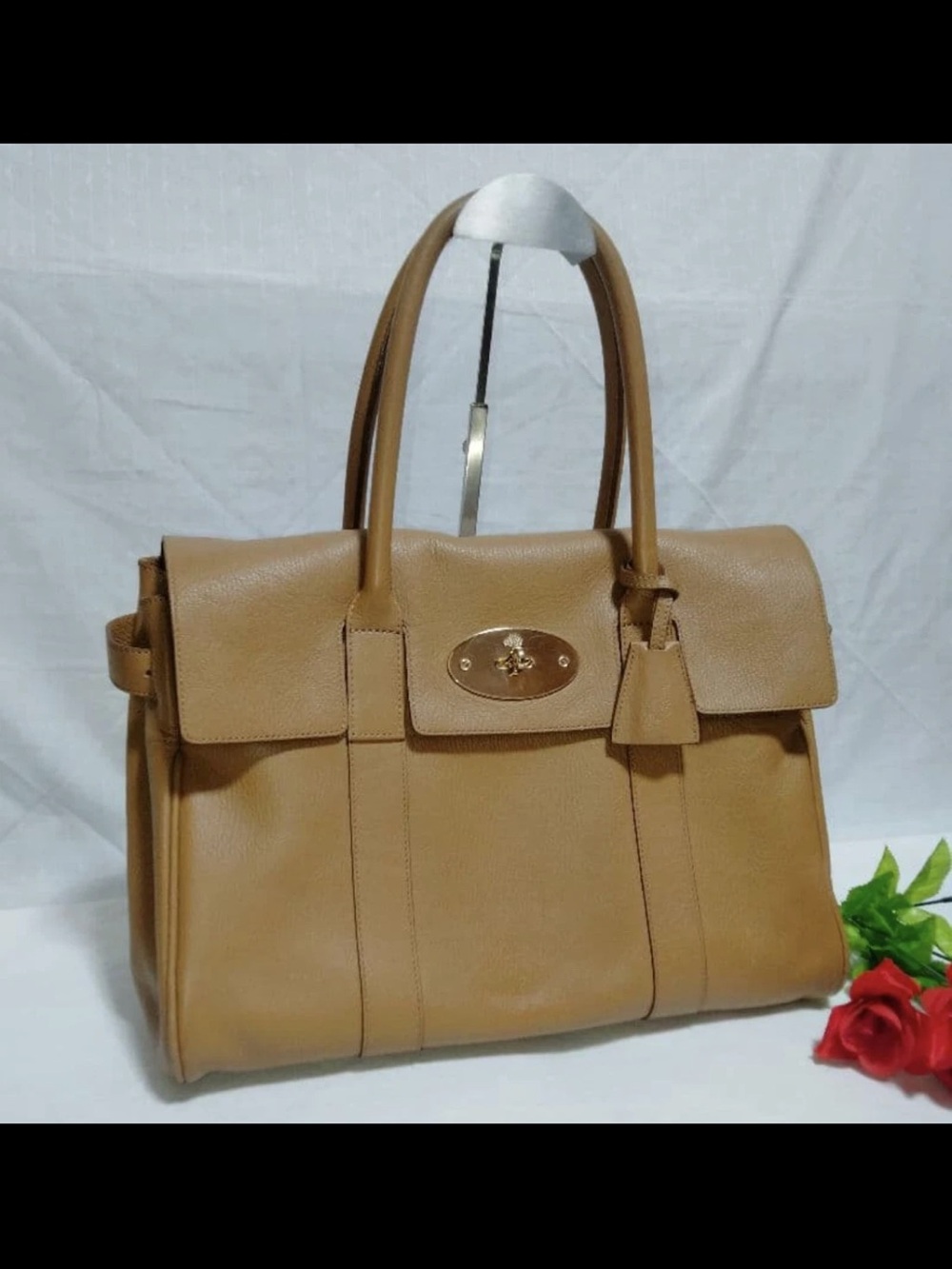 Mulberry Tan Leather Top-Handle Satchel